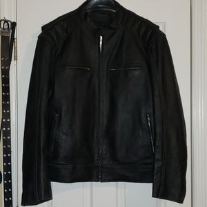Men's lined leather jacket